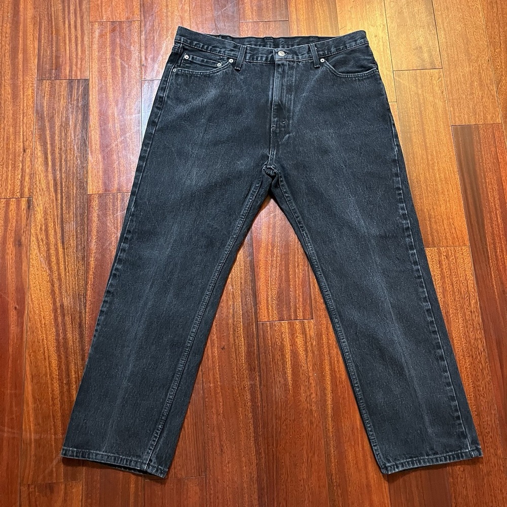 Levis Jeans Mens 40x30 (38x28) Black 505 Straight Leg Workwear 100% Cotton Denim